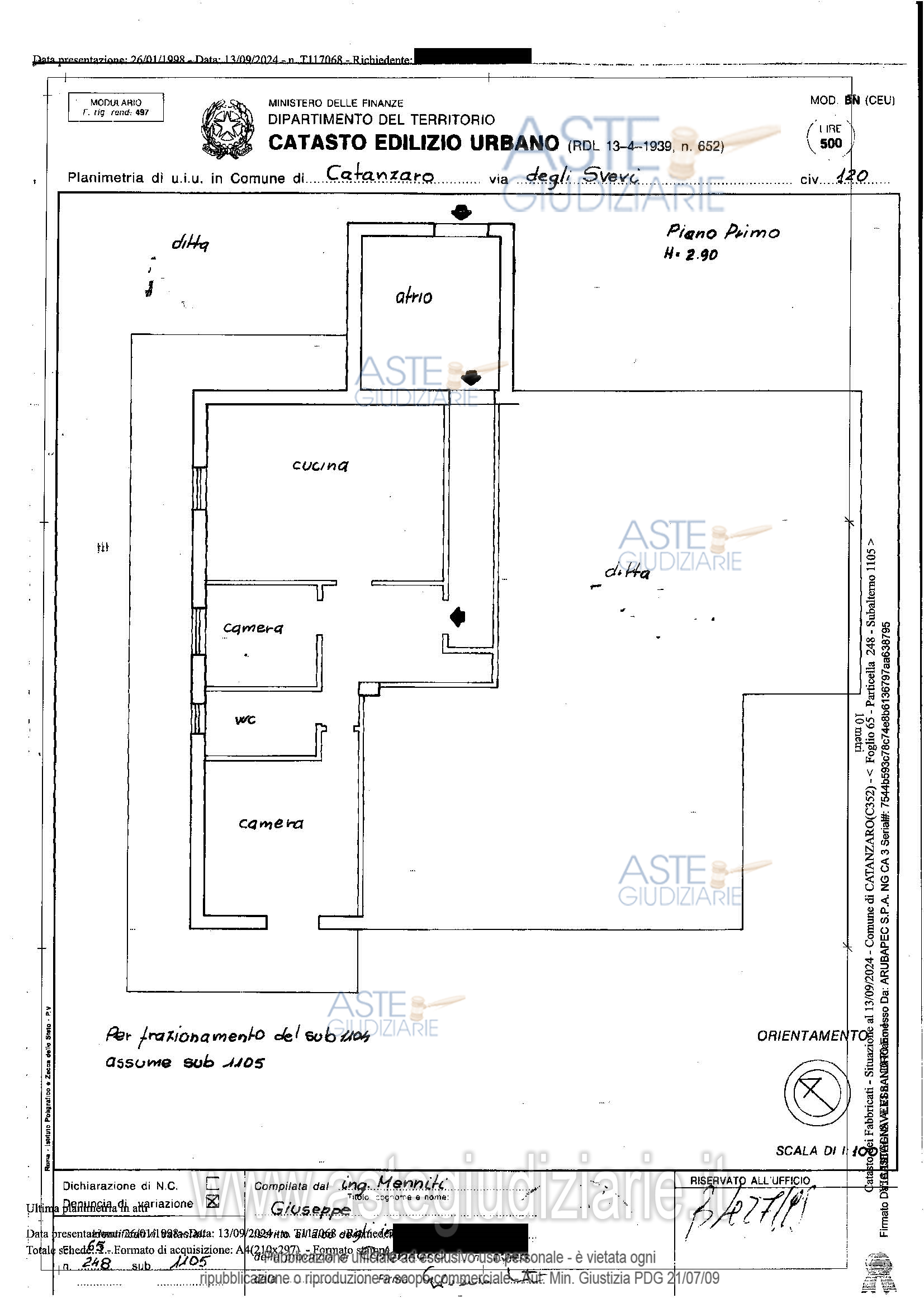 Planimetria del bene