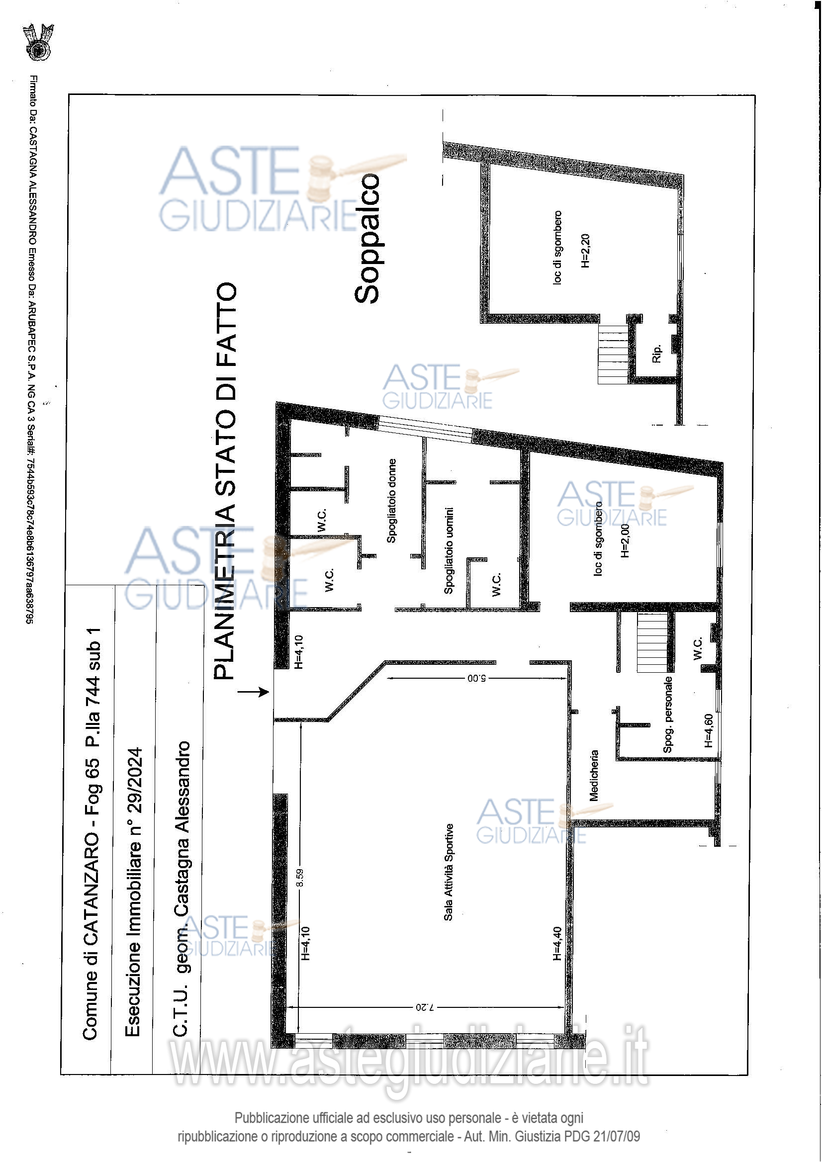 Planimetria del bene