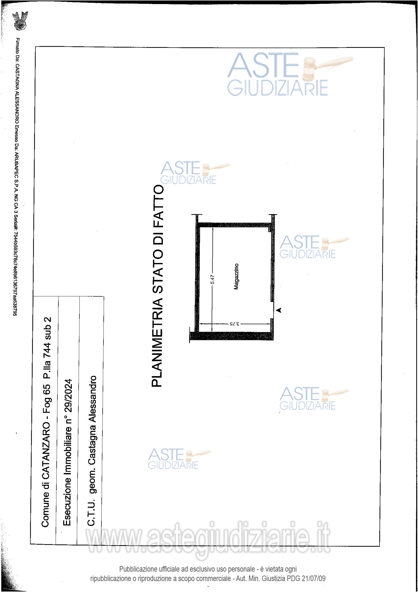 Planimetria del bene