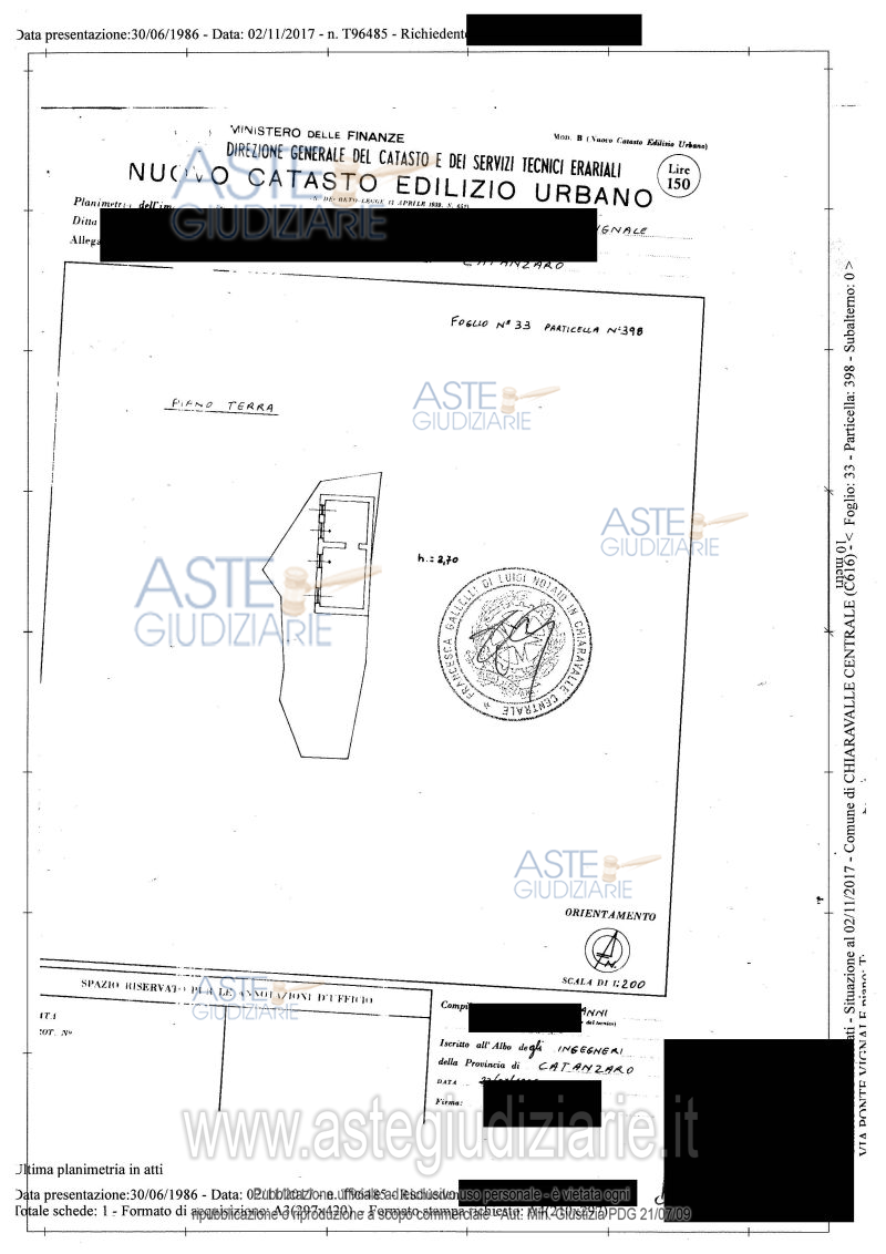 Planimetria del bene