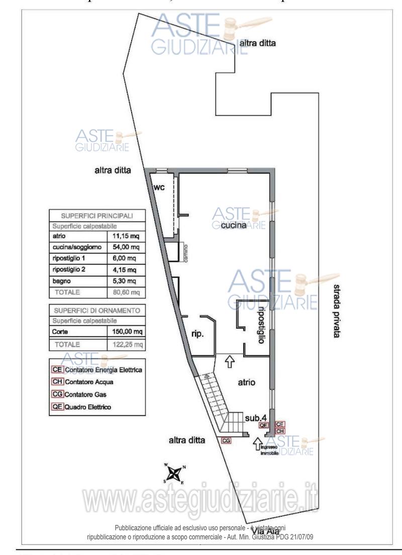 Planimetria del bene