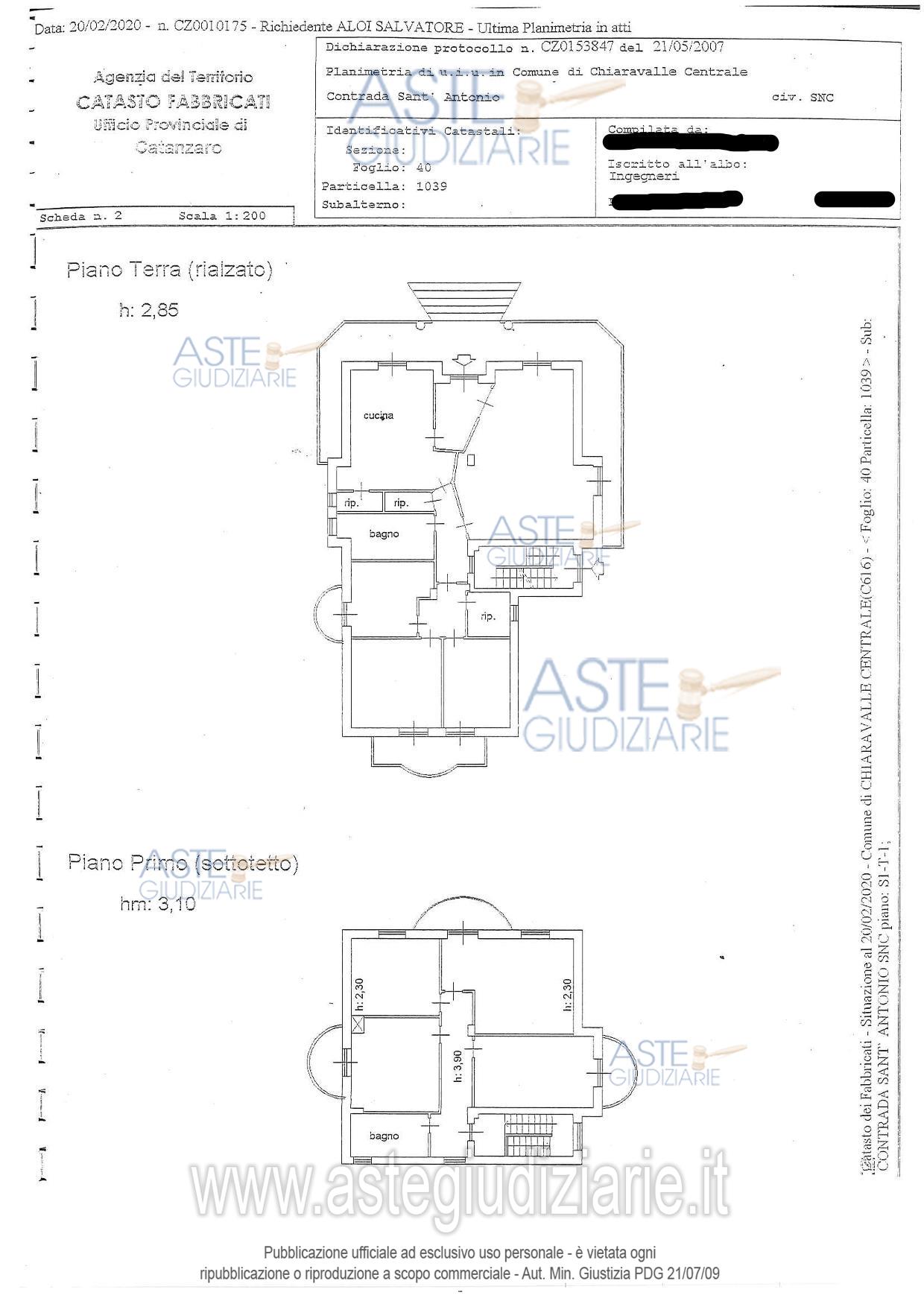 Planimetria del bene