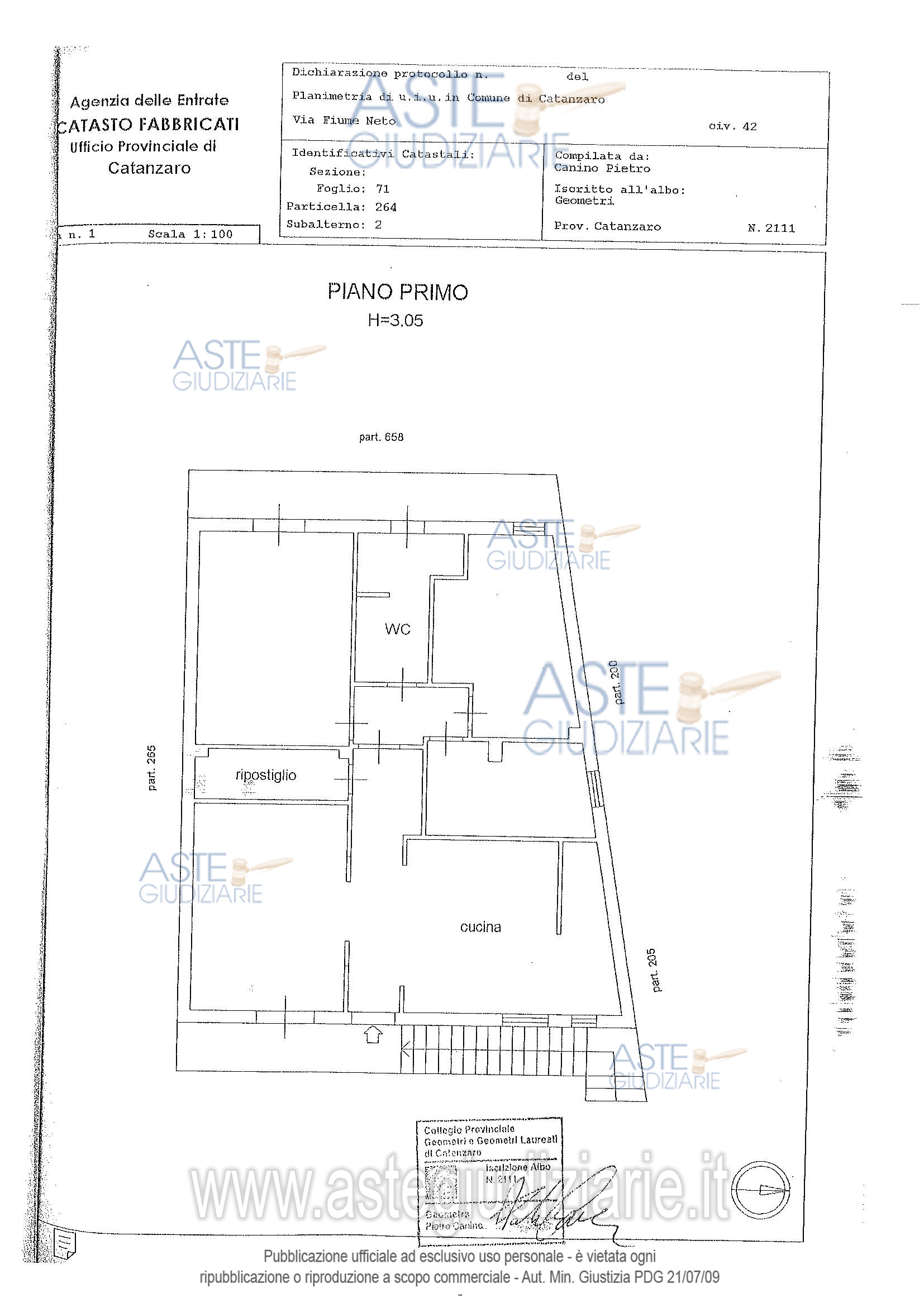 Planimetria del bene