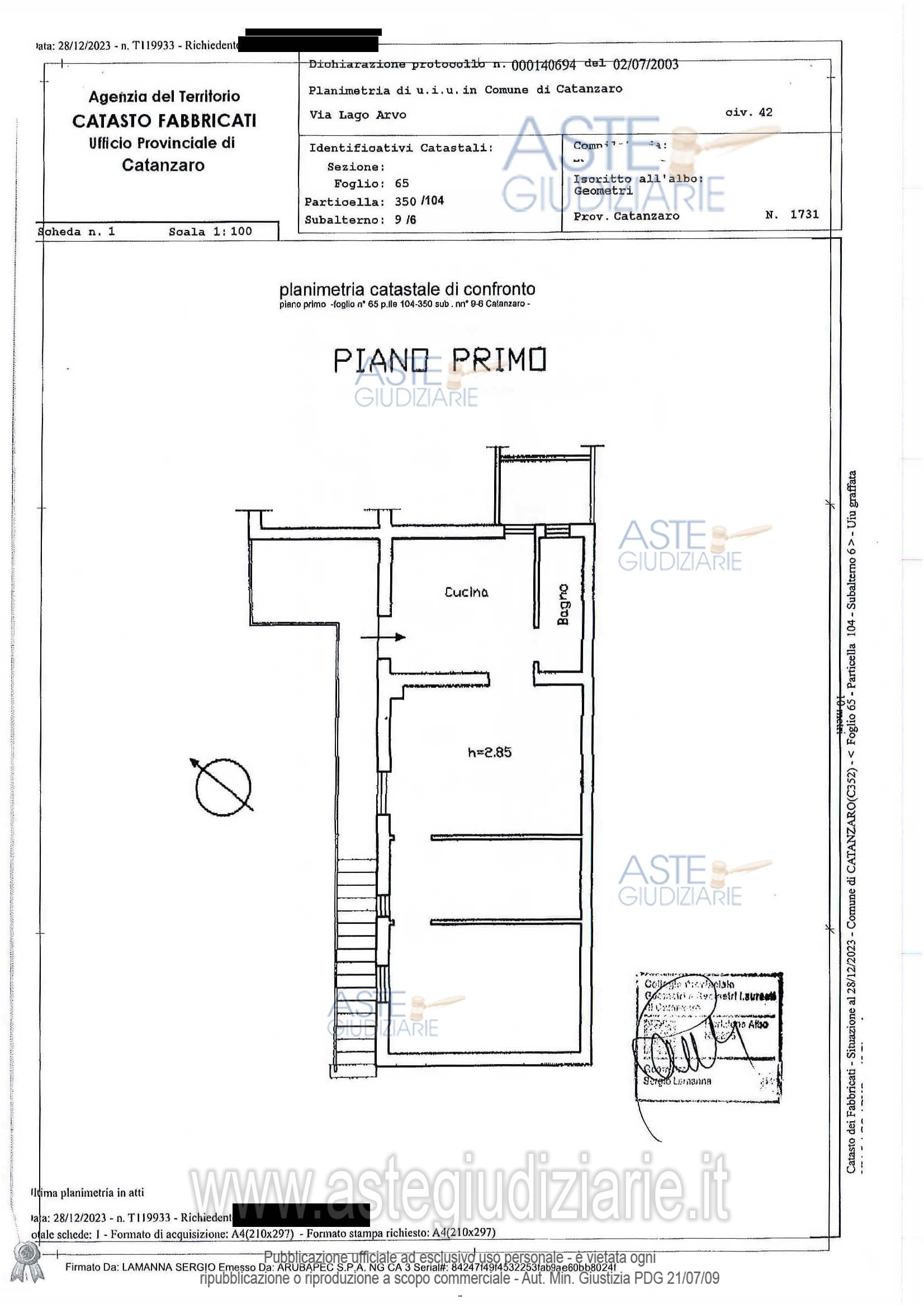 Planimetria del bene