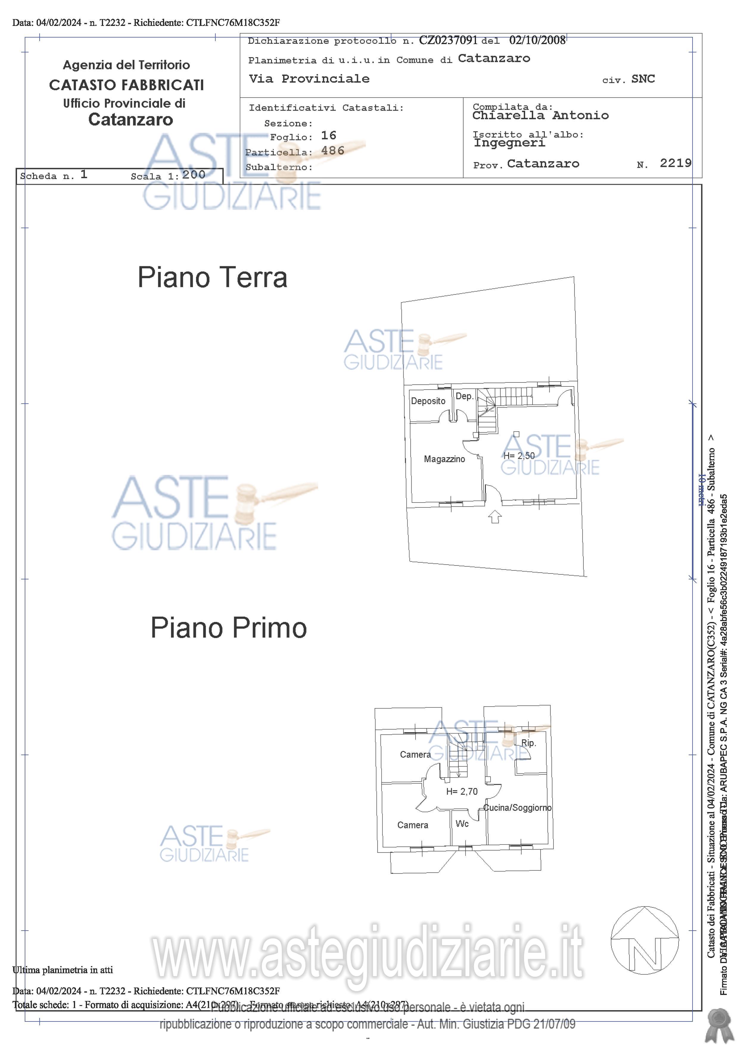 Planimetria del bene
