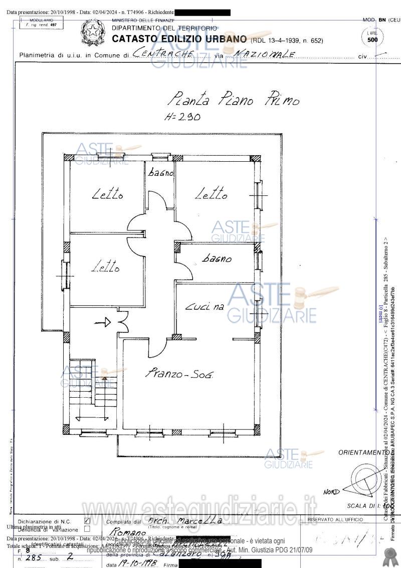 Planimetria del bene