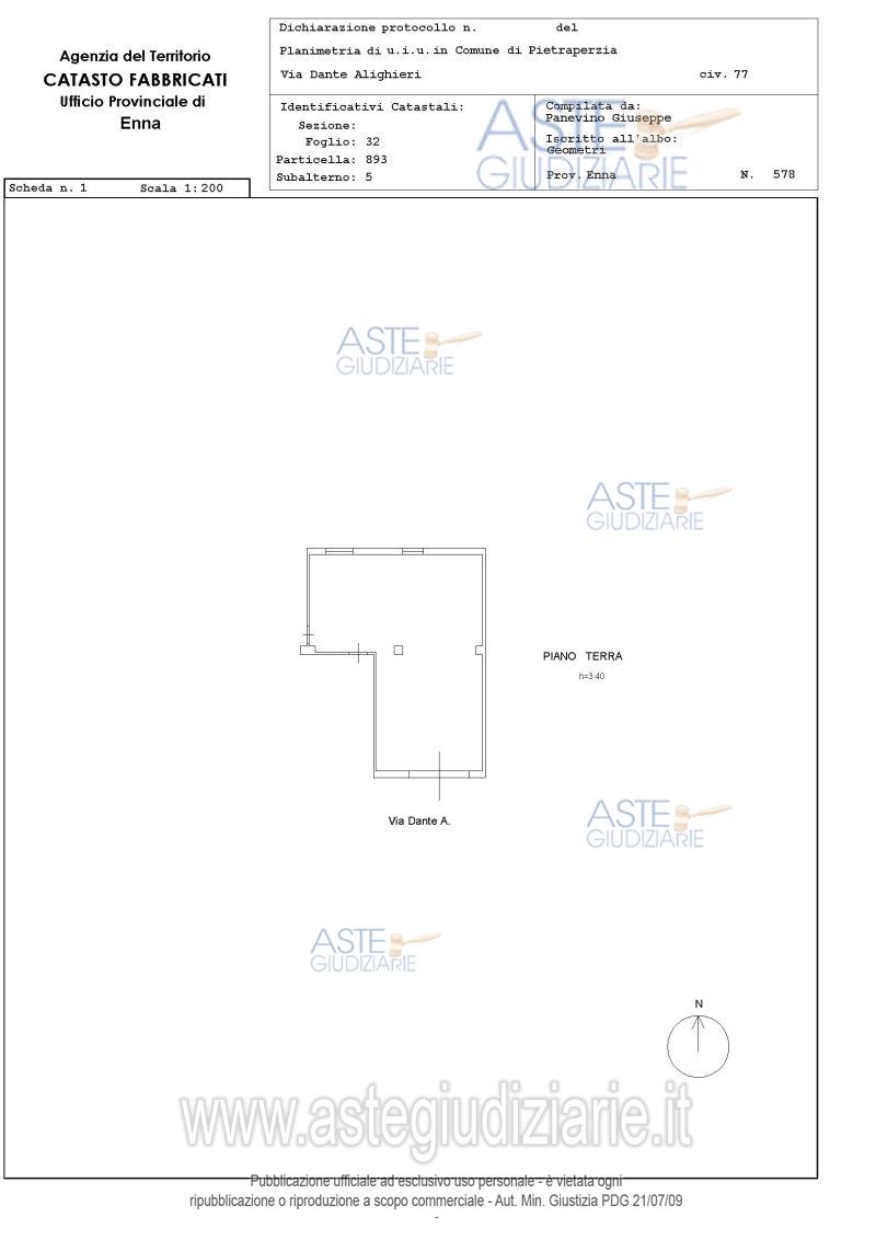 Planimetria del bene
