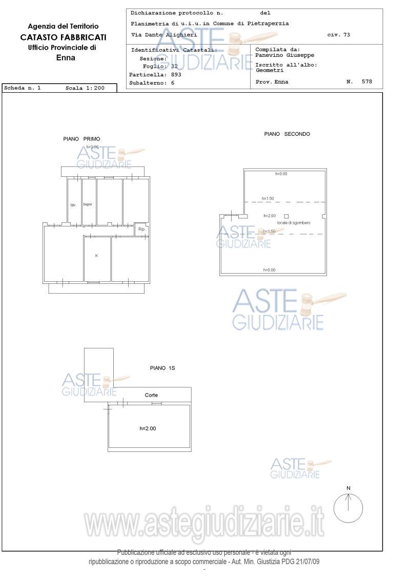 Planimetria del bene