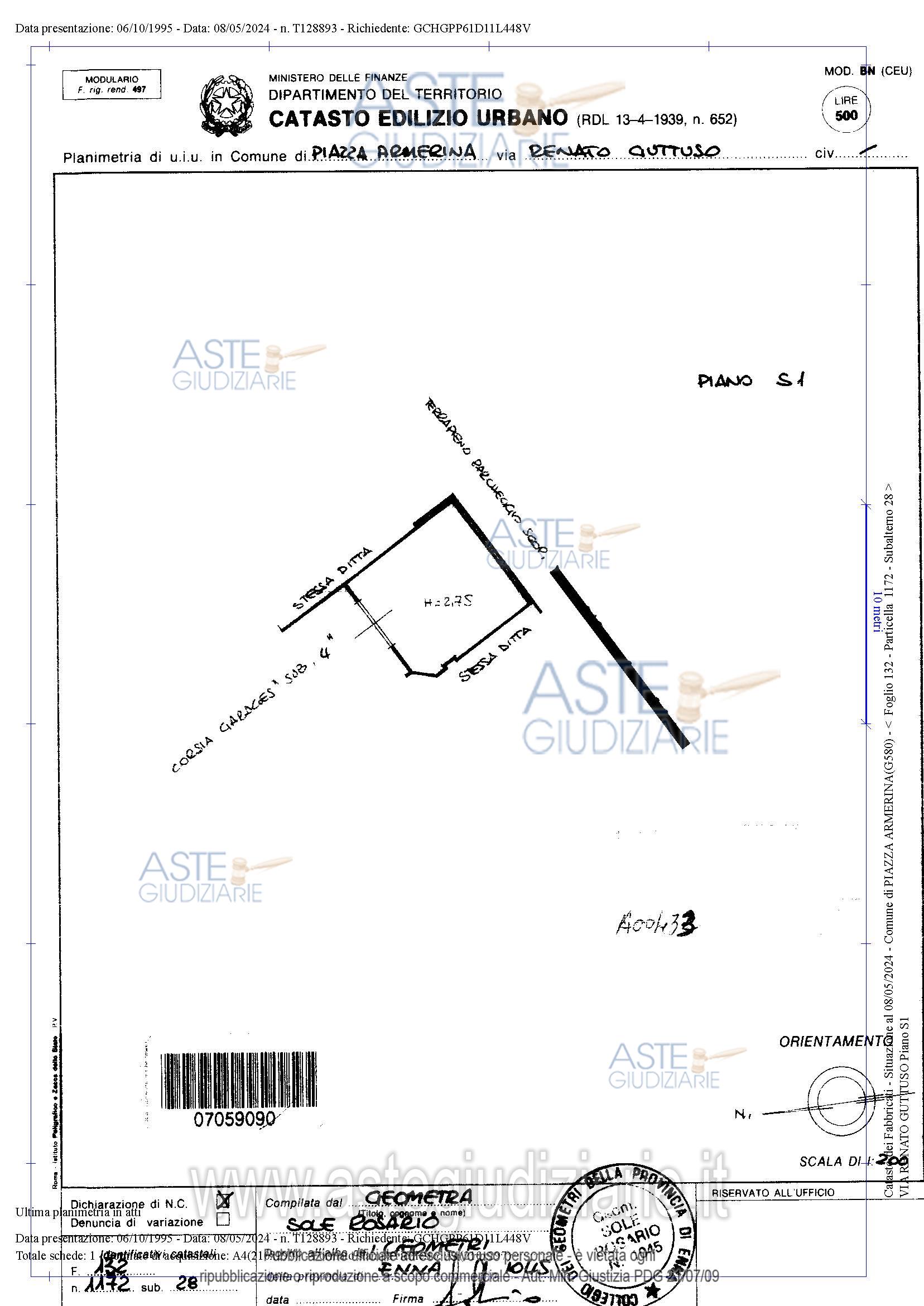 Planimetria del bene