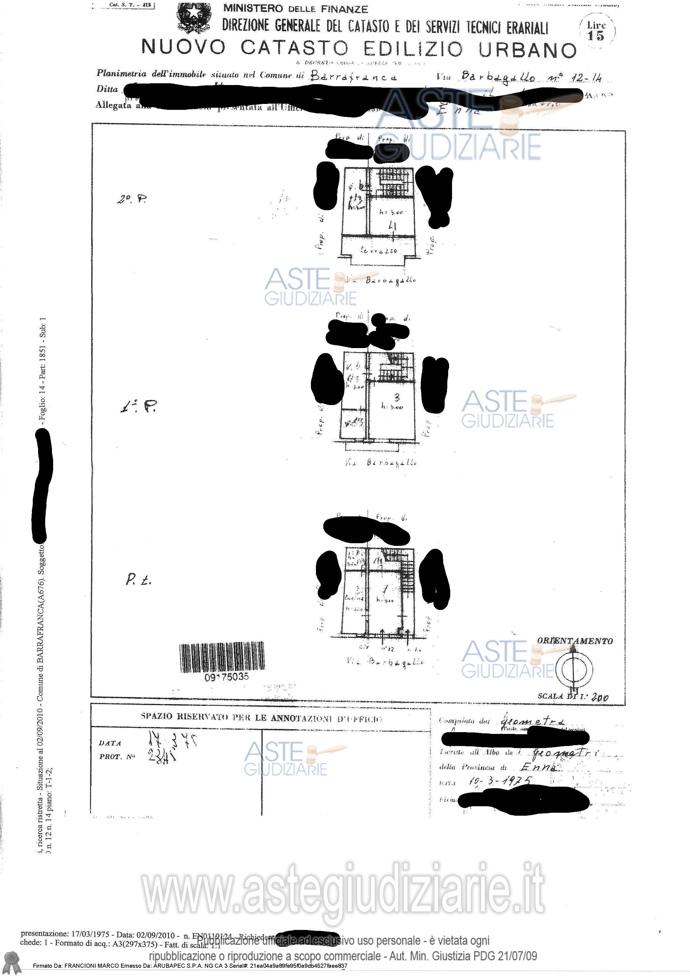 Planimetria del bene