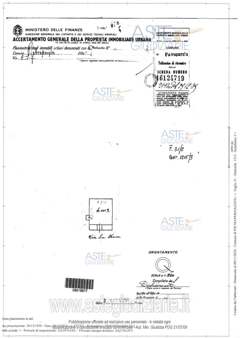 Planimetria del bene