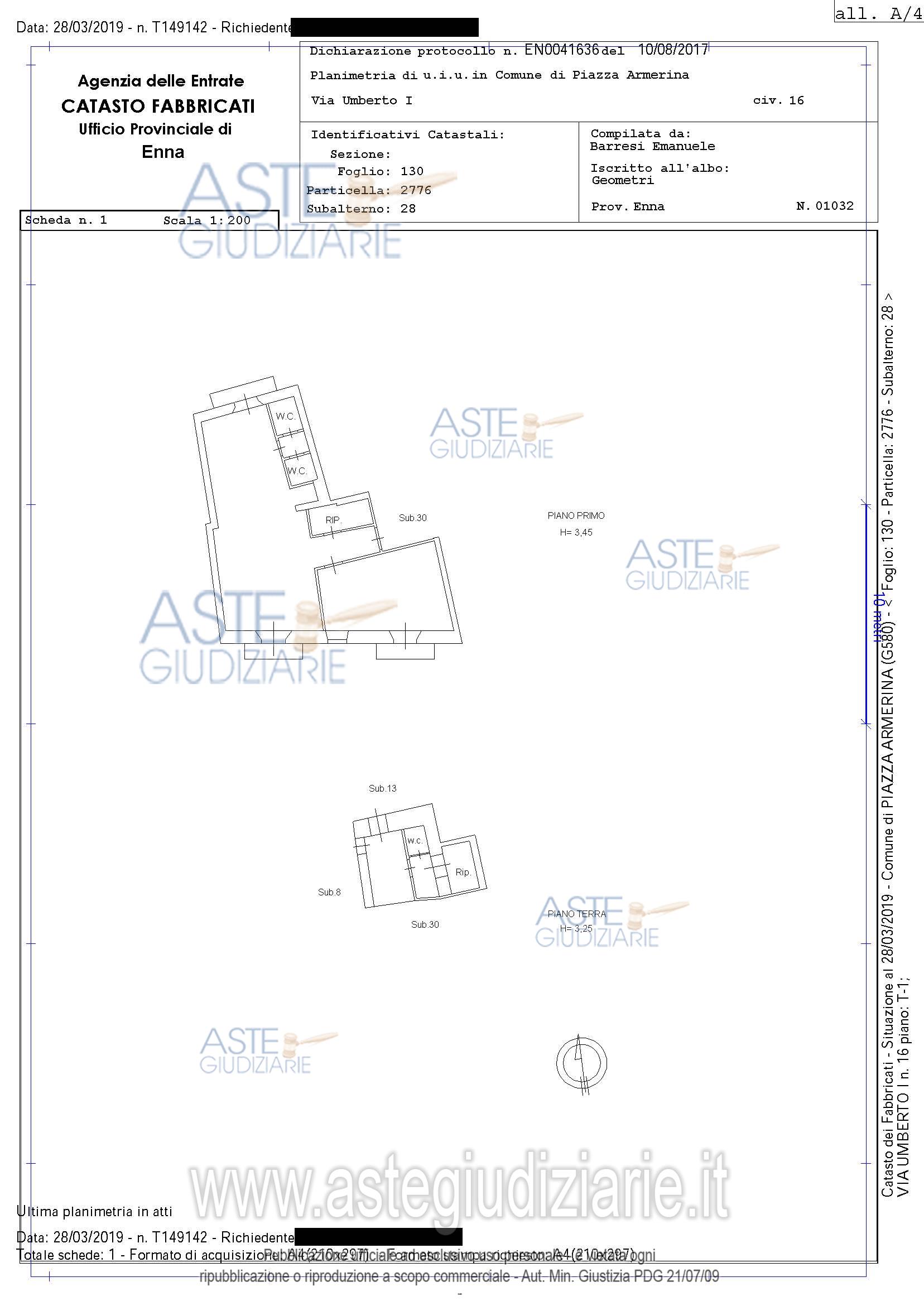 Planimetria del bene