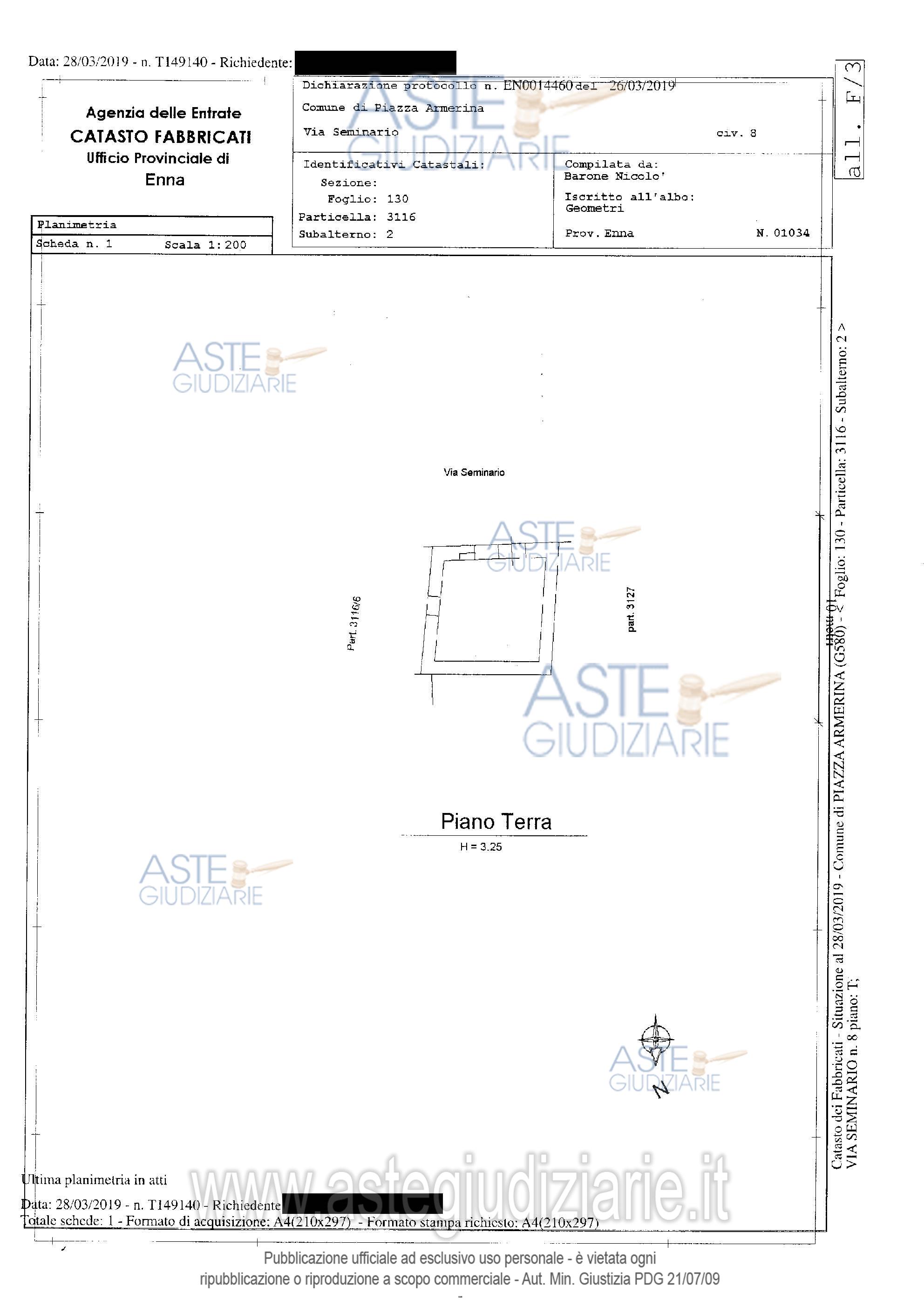 Planimetria del bene