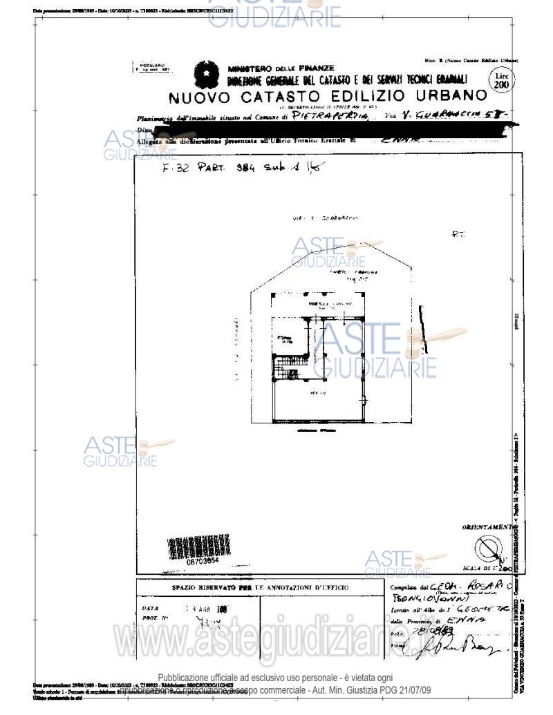 Planimetria del bene