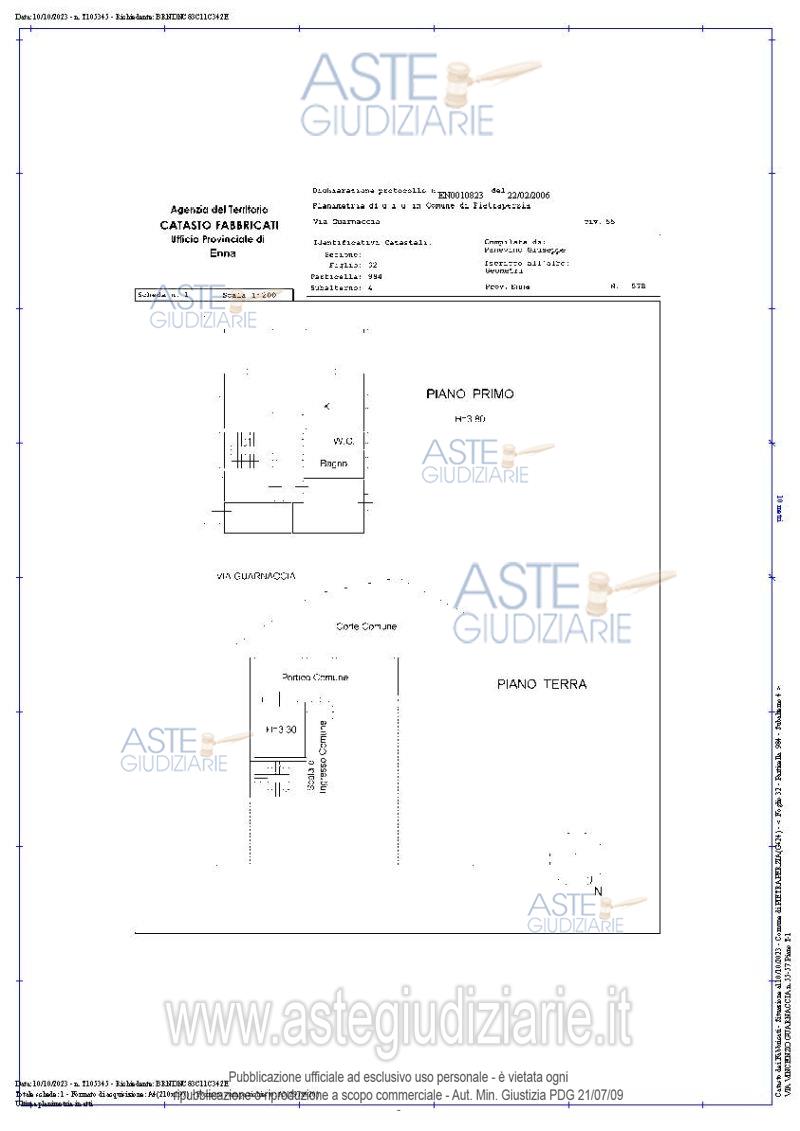 Planimetria del bene