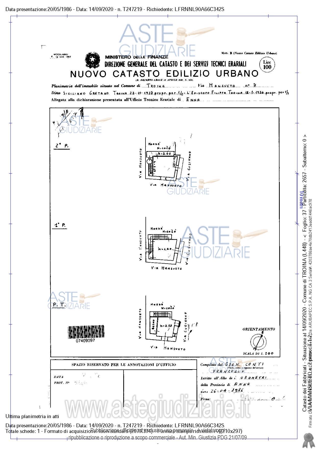 Planimetria del bene