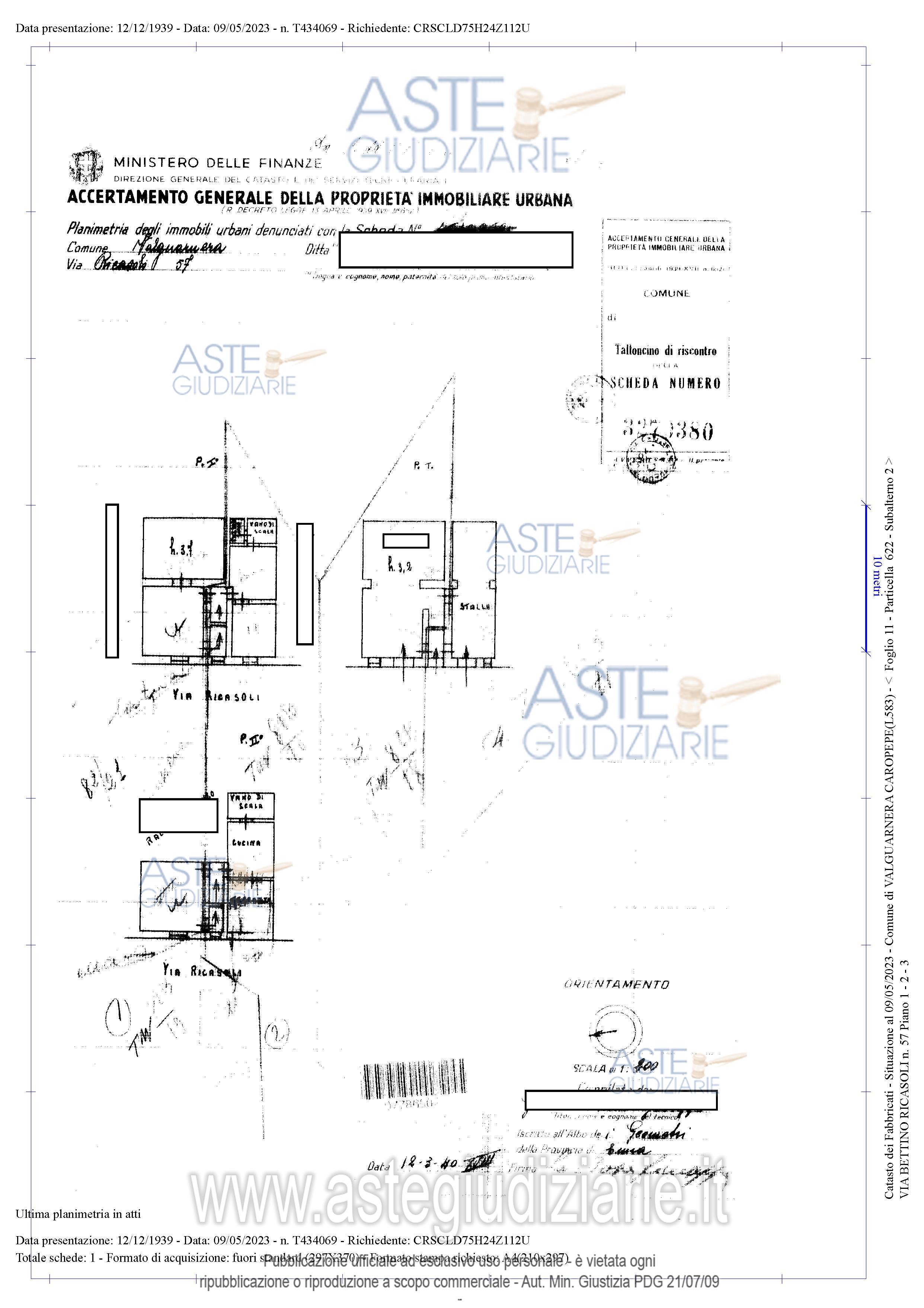 Planimetria del bene