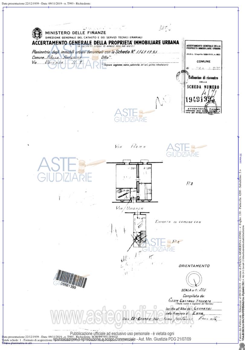 Planimetria del bene