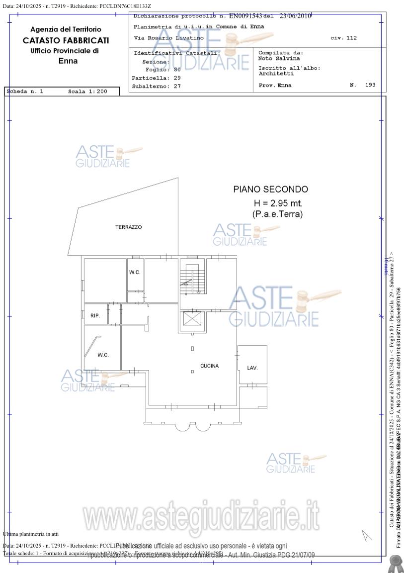 Planimetria del bene