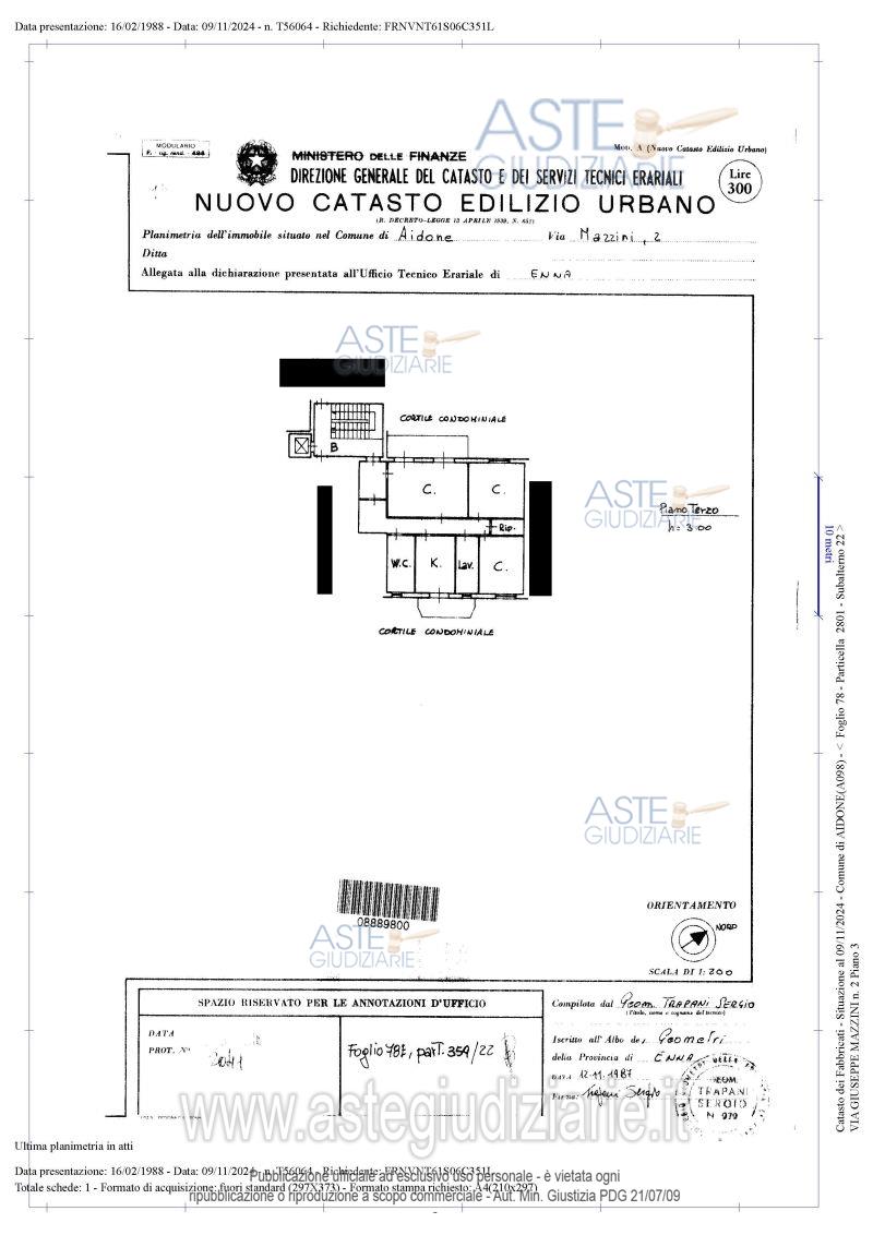 Planimetria del bene