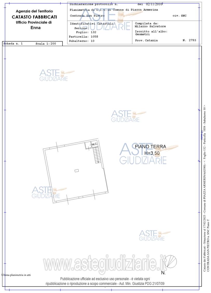 Planimetria del bene