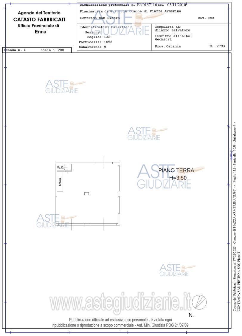 Planimetria del bene