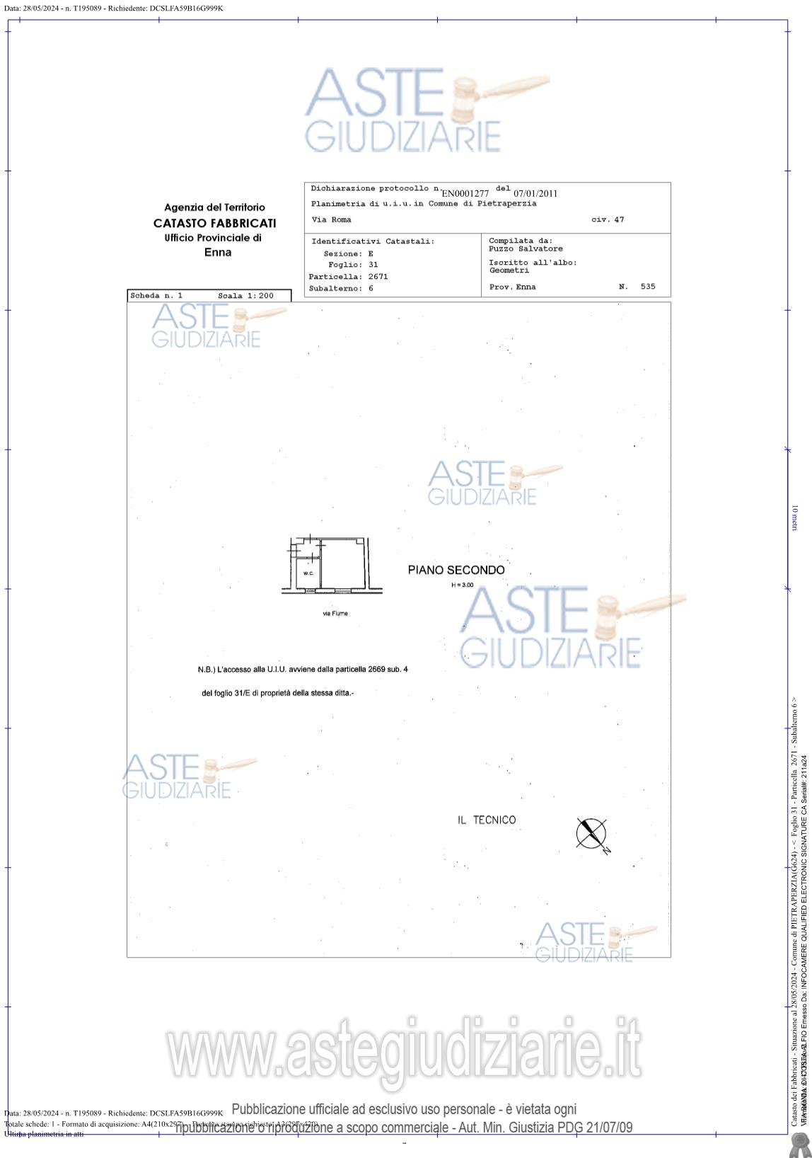 Planimetria del bene