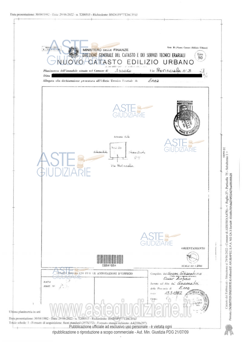 Planimetria del bene