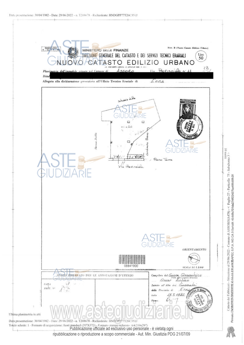 Planimetria del bene