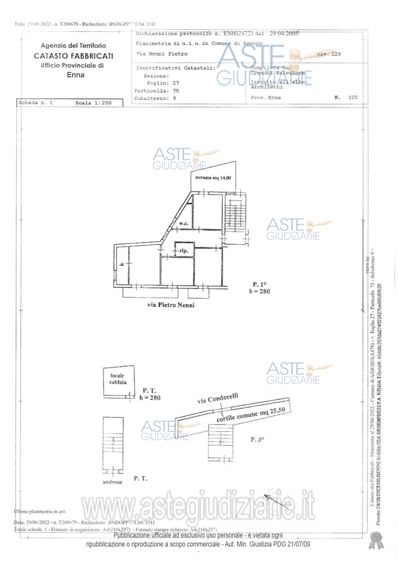 Planimetria del bene
