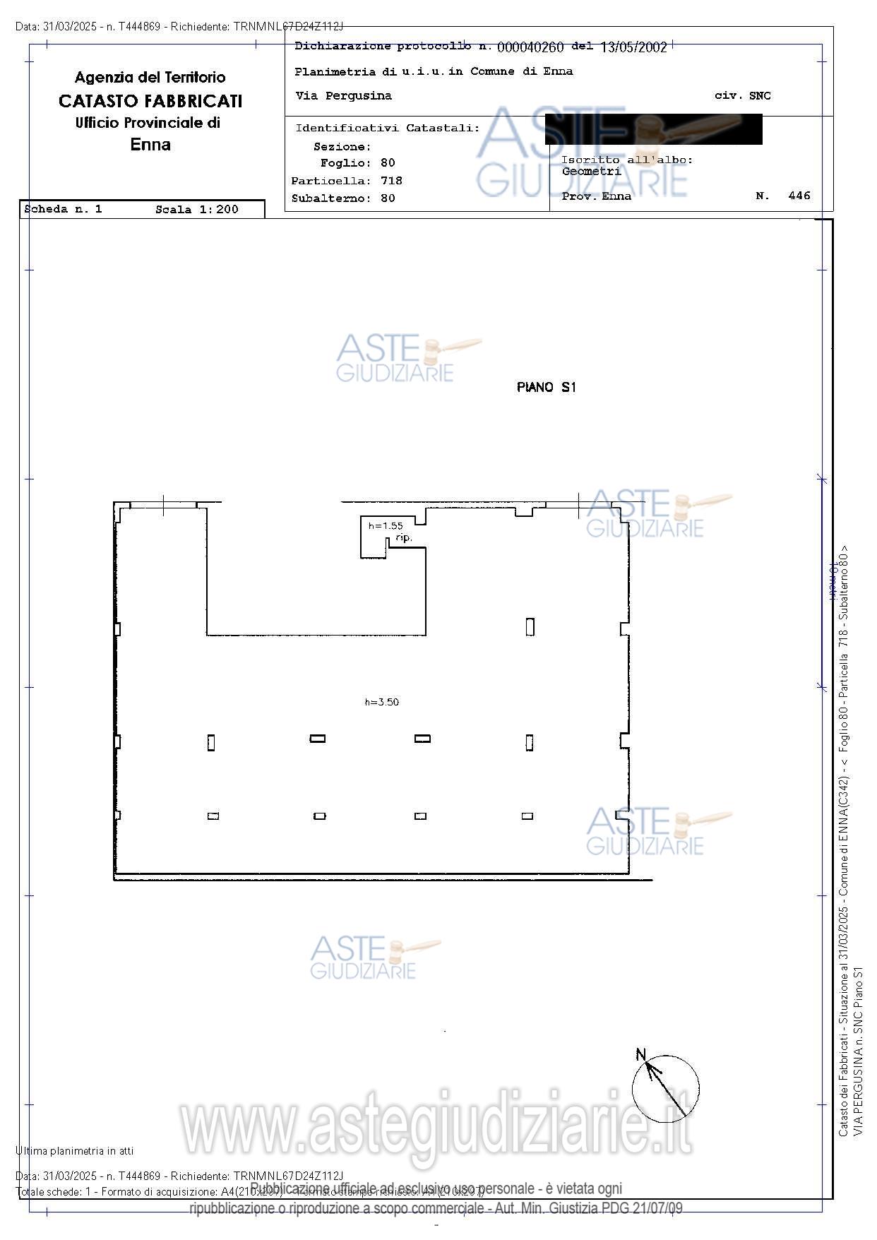 Planimetria del bene
