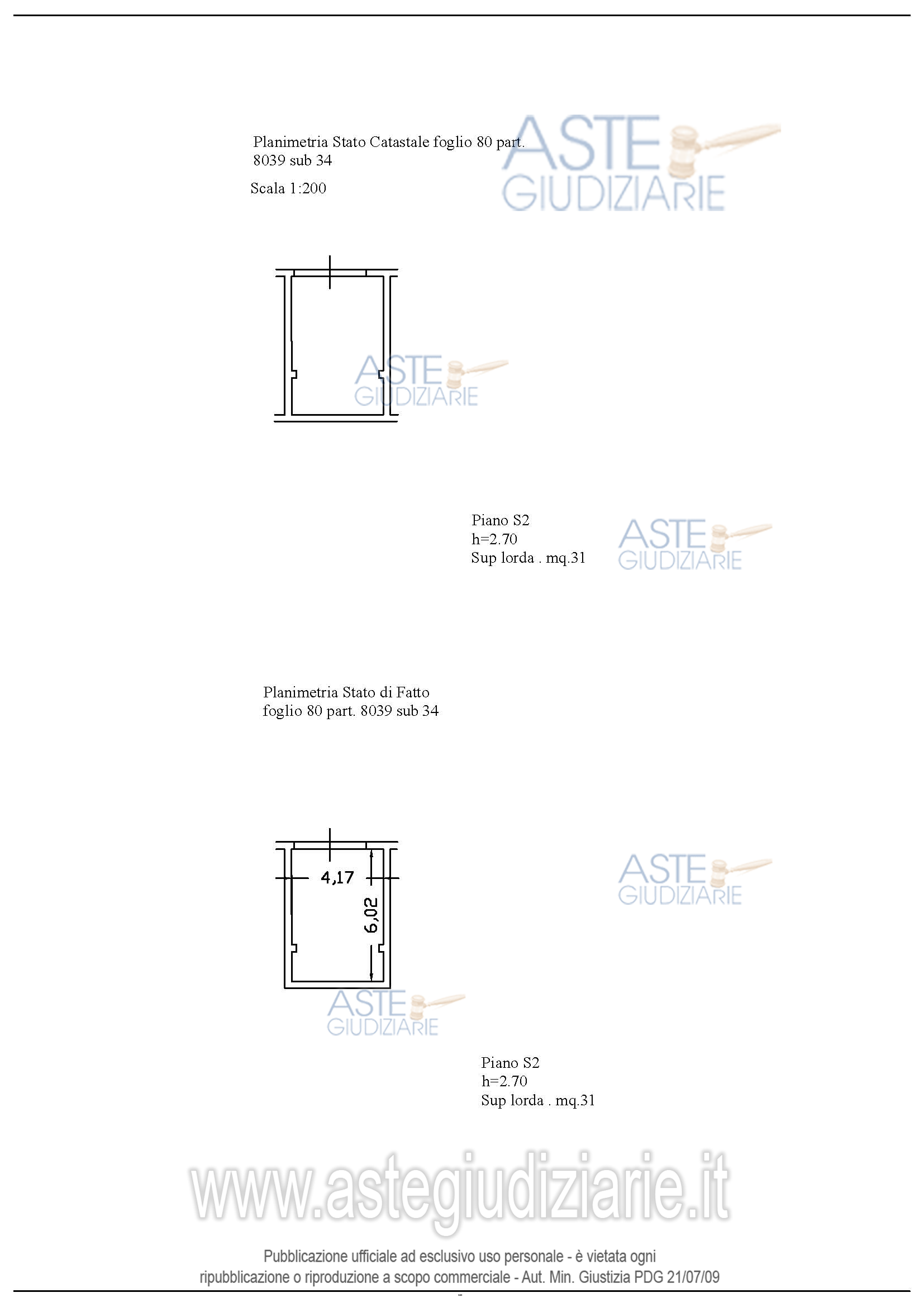 Planimetria del bene