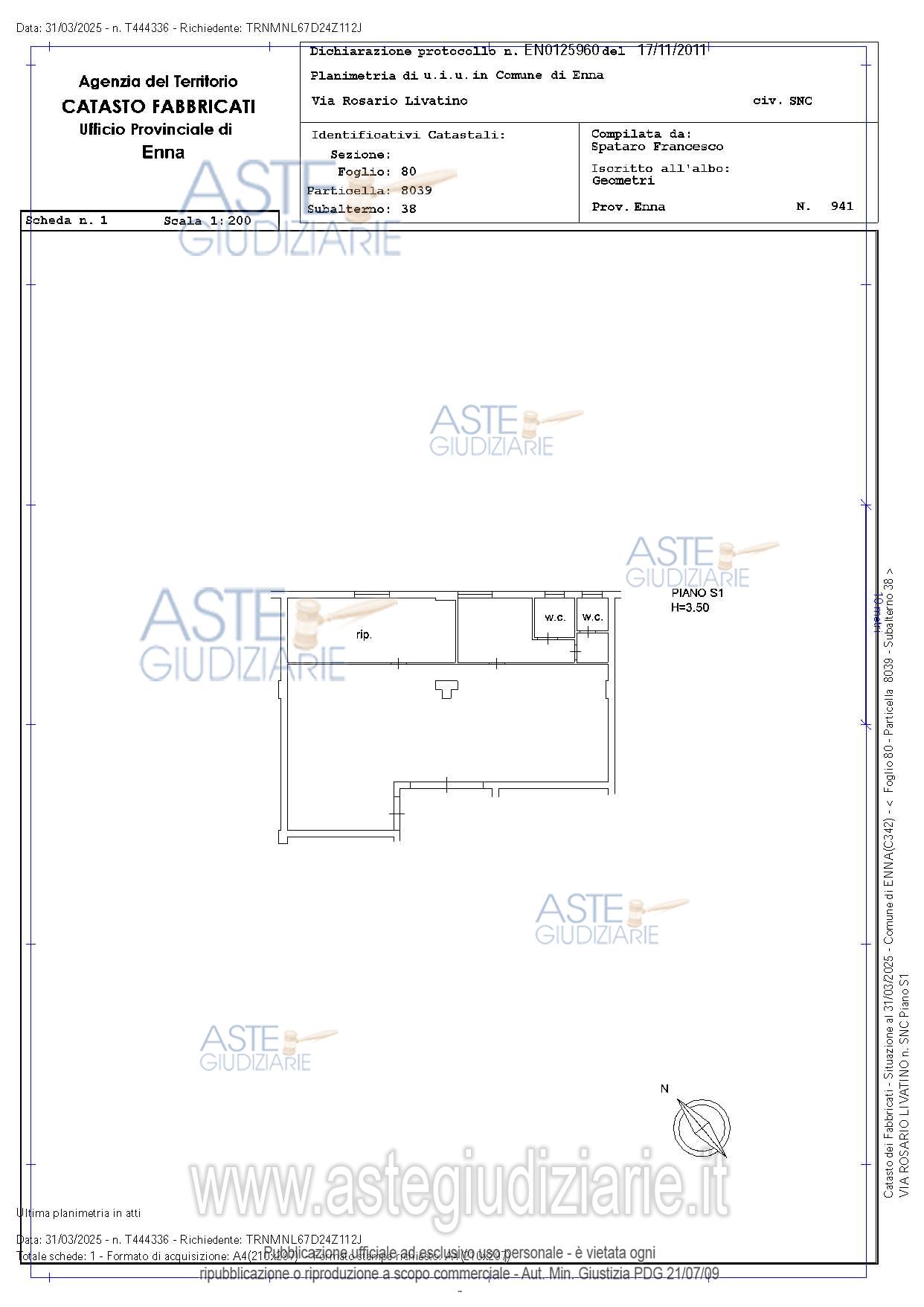 Planimetria del bene