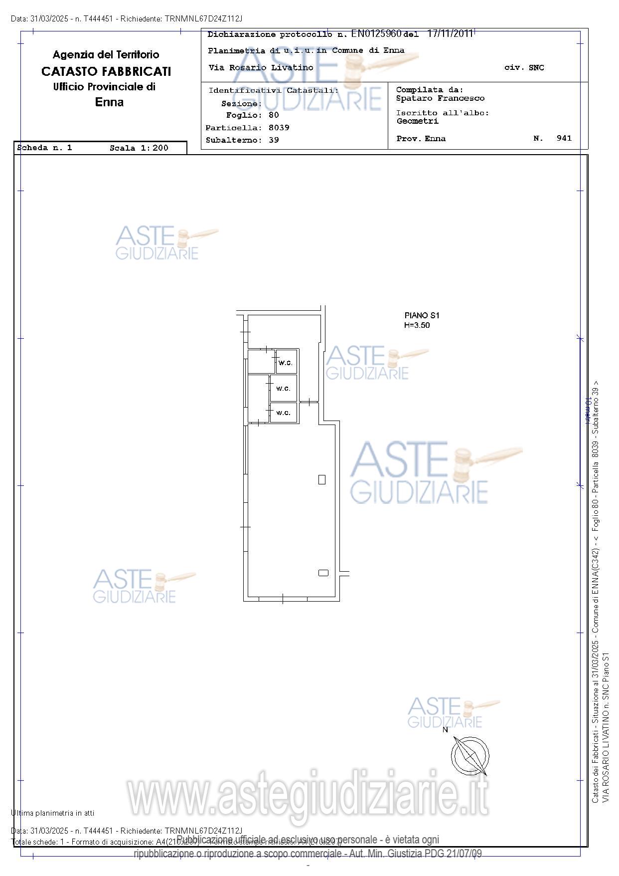 Planimetria del bene