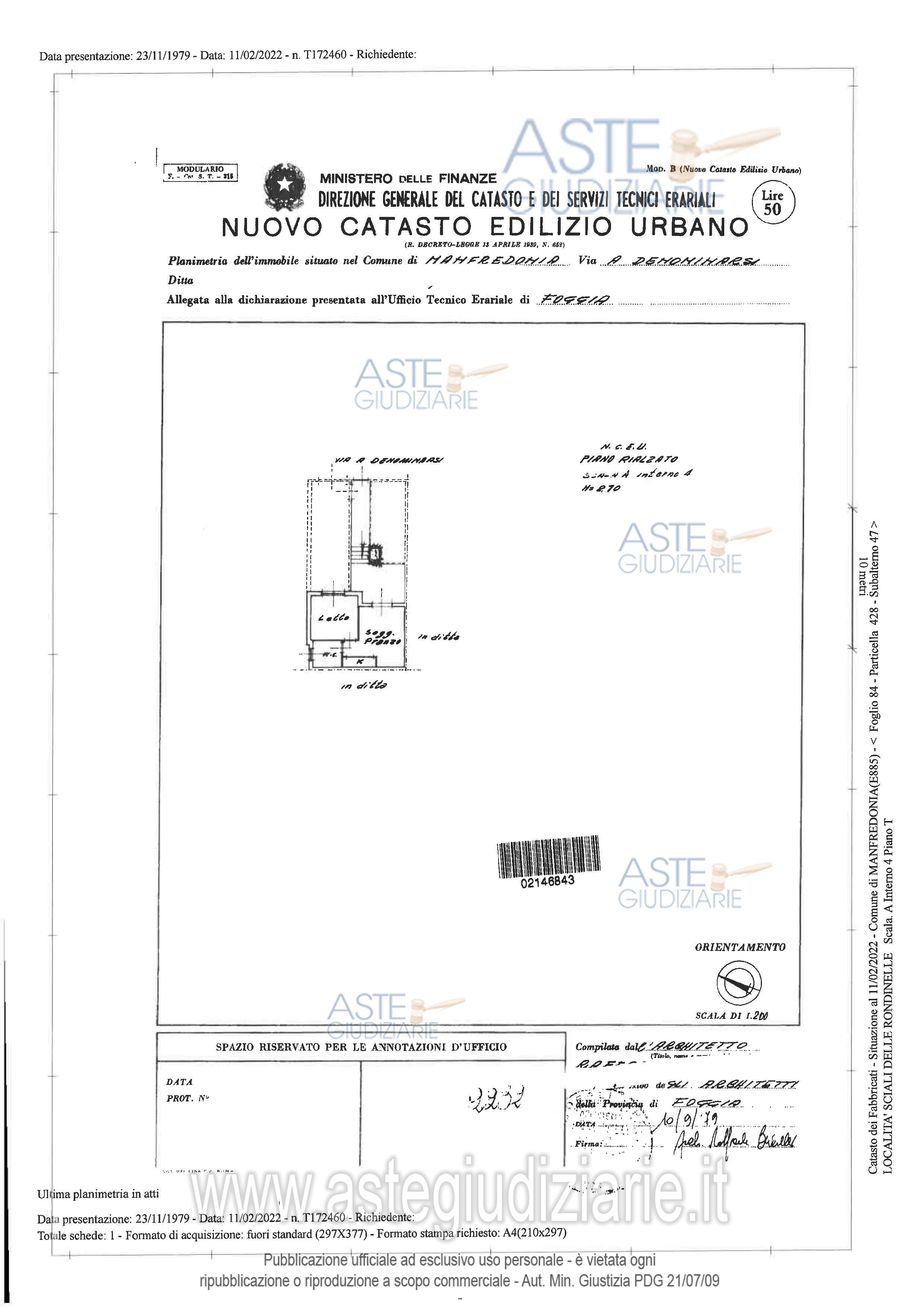Planimetria del bene