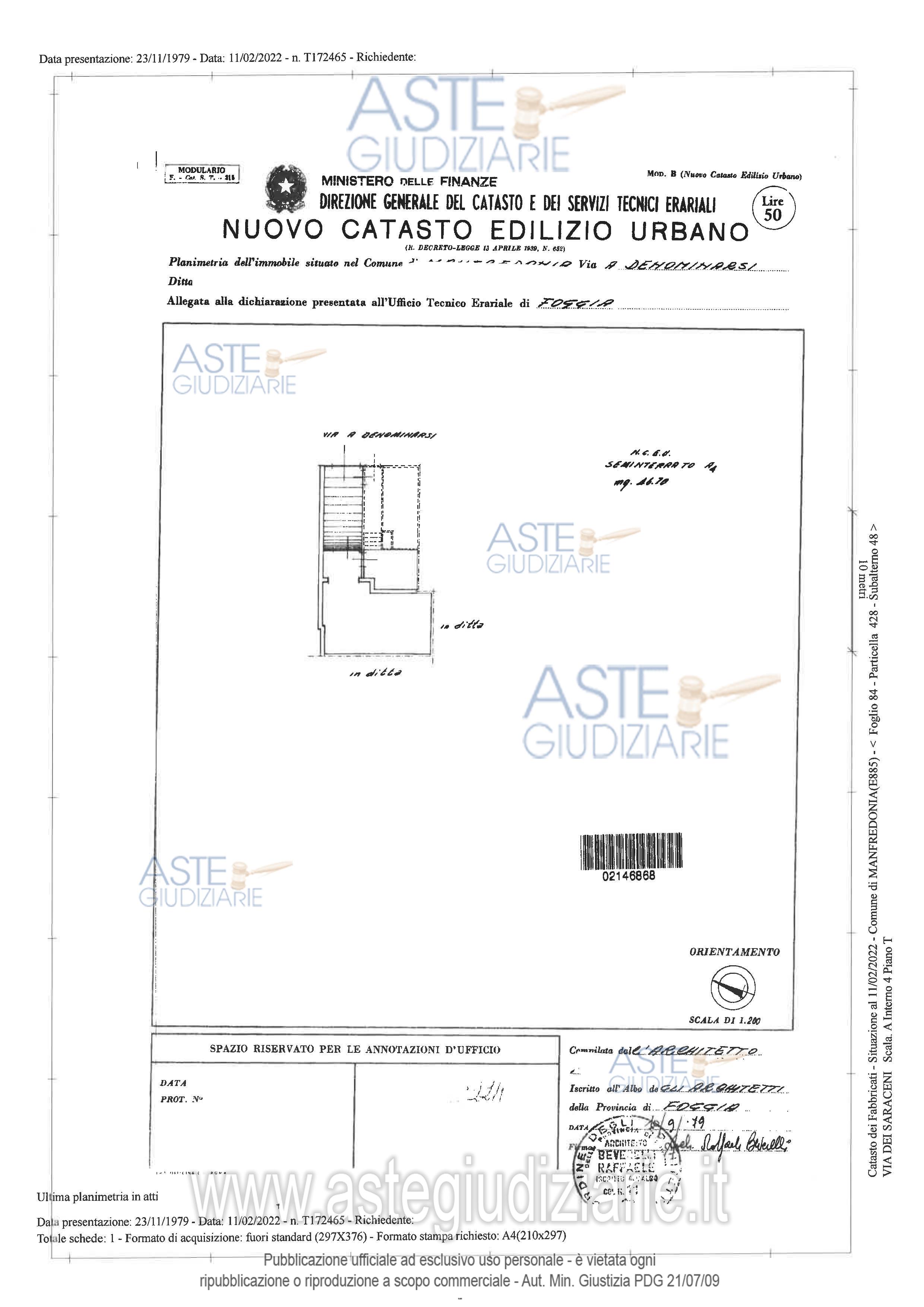 Planimetria del bene