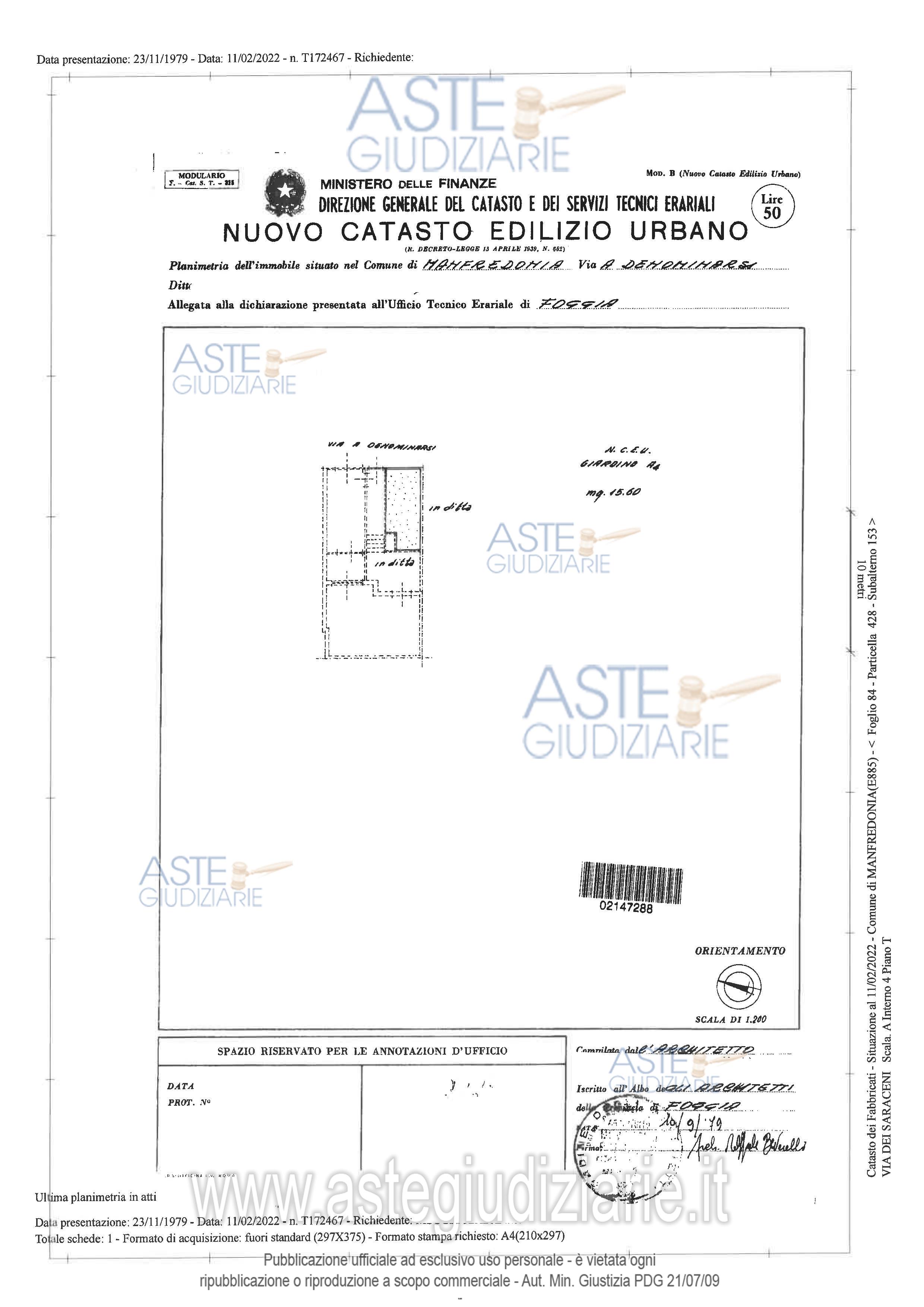 Planimetria del bene