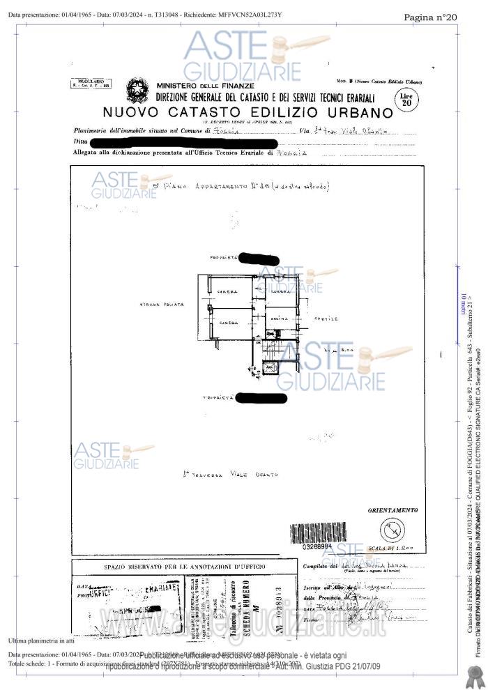 Planimetria del bene