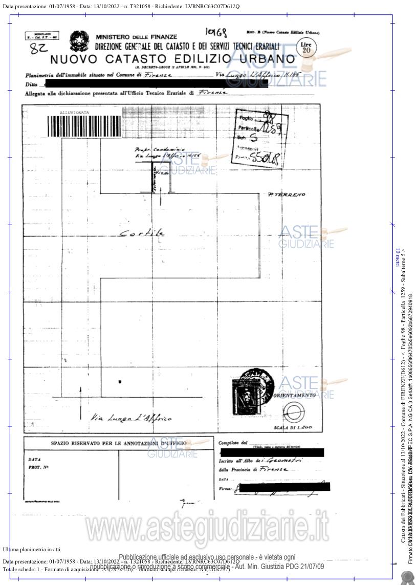 Planimetria del bene