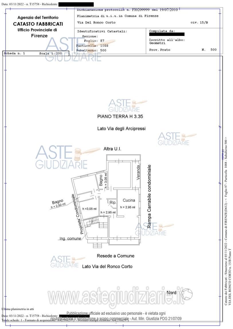 Planimetria del bene