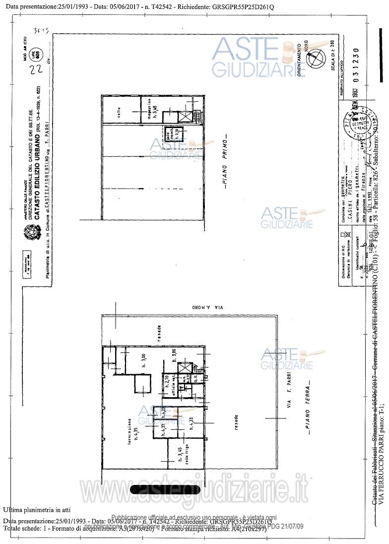 Planimetria del bene