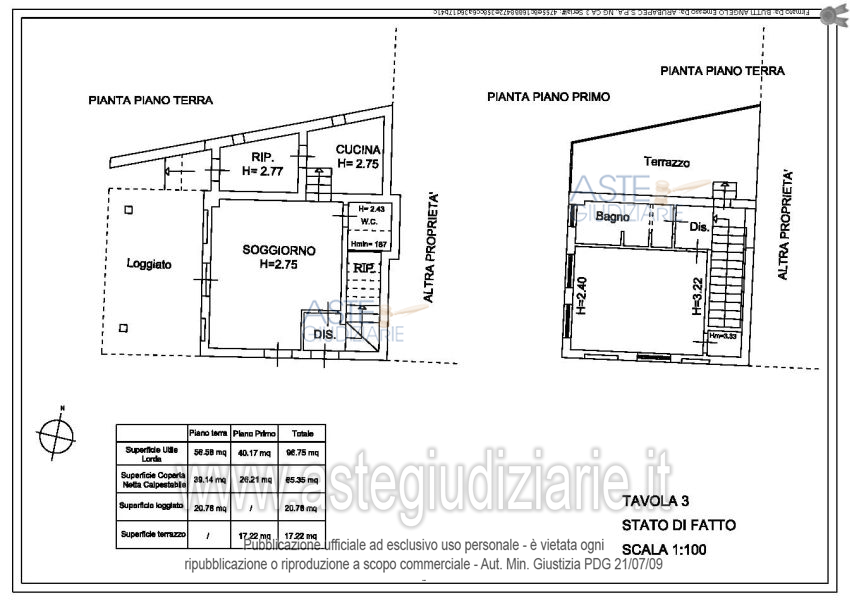 Planimetria del bene