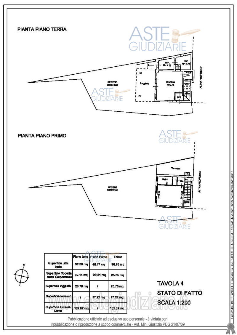 Planimetria del bene