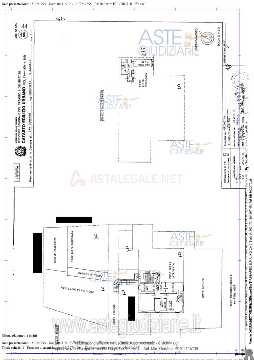 Planimetria del bene