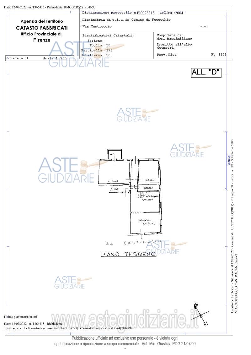 Planimetria del bene