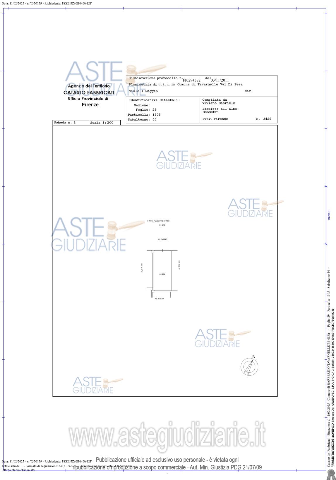 Planimetria del bene