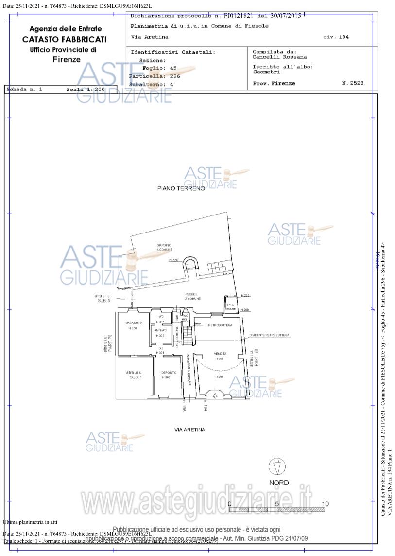 Planimetria del bene