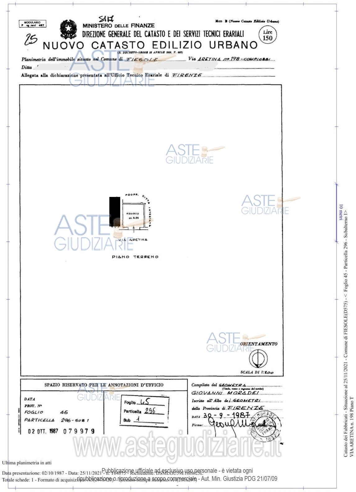 Planimetria del bene