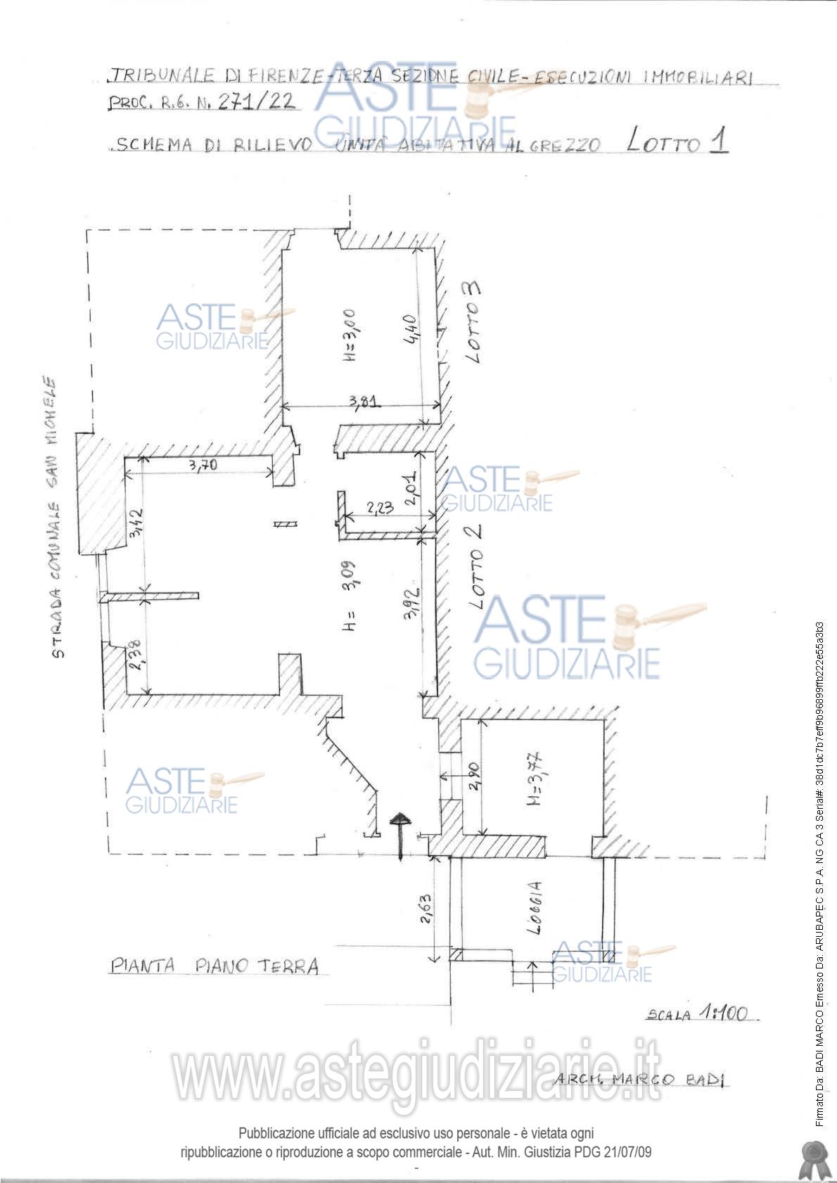 Planimetria del bene