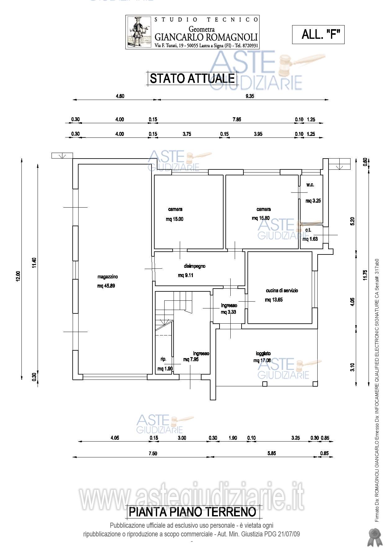 Planimetria del bene